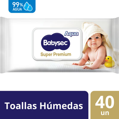 Toallitas H&uacute;medas Babysec Super Premium - Bolsa 40 UN
