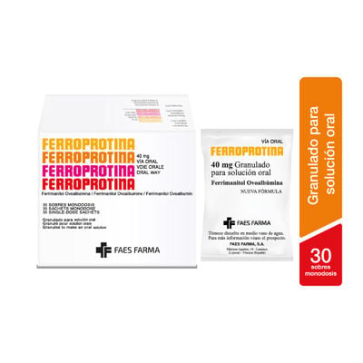 Ferroprotina 40 mg - Caja 30 sobres
