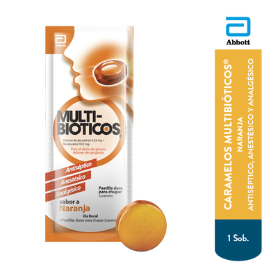 Caramelos Multibiotico Naranja - Sobre 1 UN