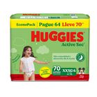 Pa&ntilde;al Huggies Active Sec EconoPack Talla XXXG - Bolsa 70 UN, , large image number null