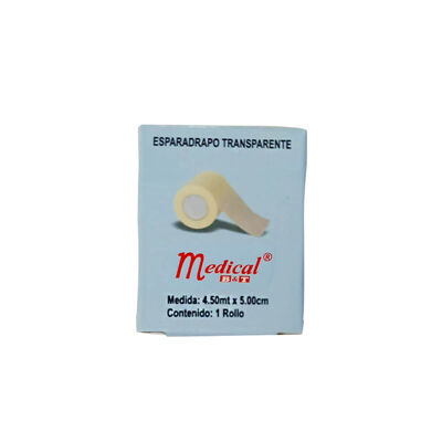 Esparadrapo Transparente Medical 4.50M x 5Cm - Caja 1 UN