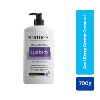 Portugal Crema Corporal Aca&iacute; Berry - Frasco 700 G