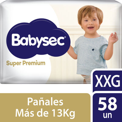Pa&ntilde;al Babysec S&uacute;per Premium Talla XXG - Bolsa 58 UN