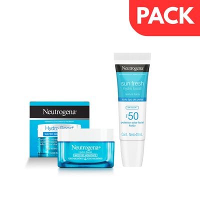Neutrogena Hydro Boost Water Gel Frasco 50 G & Sun Fresh Sin Color FPS 50 Frasco 40 ML - Pack 2 UN