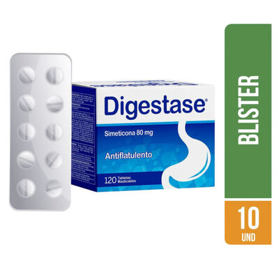 Digestase 80mg Tableta Masticable - Bl&iacute;ster 10 UN