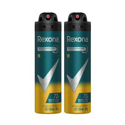 D&uacute;o Pack Desodorante Spray Rexona Men V8 150 ML - Pack 2 UN