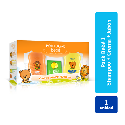 Tripack Estuche Portugal Beb&eacute; Crema + Jab&oacute;n Natural + Shampoo - Caja 3 UN