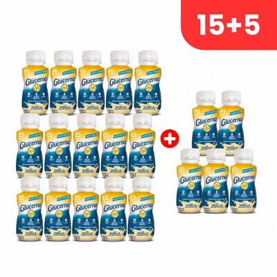 Pack 20 Glucerna Triplecare l&iacute;quido sabor vainilla 220 Ml