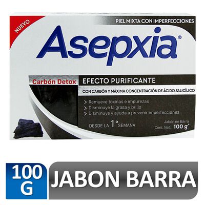 Jab&oacute;n Asepxia Carbon Detox  - Barra 100 G