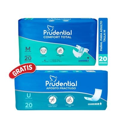 Pa&ntilde;al Prudential Confort Talla Total M - Bolsa 20 UN
