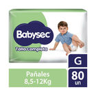 Pa&ntilde;al Babysec Talla Completa talla G - Bolsa 80 UN, , large image number null