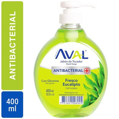 Jab&oacute;n L&iacute;quido Aval Antibacterial Eucalipto - Frasco 400 ML
