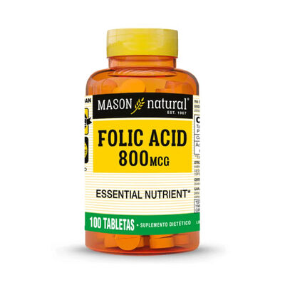 Acido Folico 800 Mg Tabletas - Frasco 100 UN