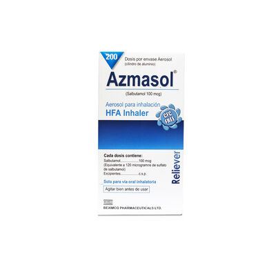 Azmasol 100mcg Aerosol para Inhalaci&oacute;n - Frasco 200 Dss