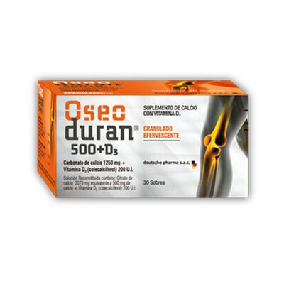 Oseoduran 500 + Vitamina D3 Sobres - Caja 30 UN