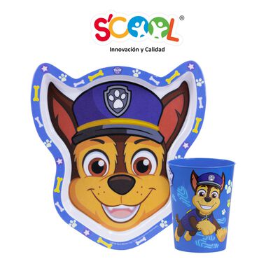 Set Plato & Vaso de Paw Patrol Hombre Scool - 1 UN