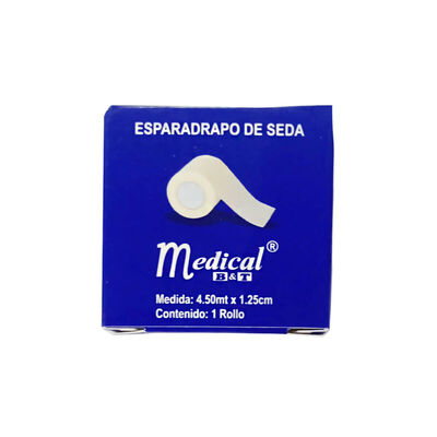 Esparadrapo de Seda Medical 4.5M x 1.25Cm - Caja 1 UN