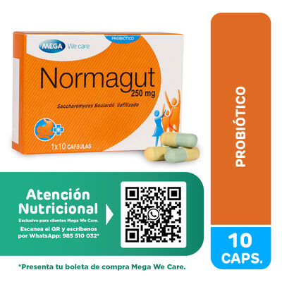 Normagut 250mg C&aacute;psulas - Frasco 10 UN