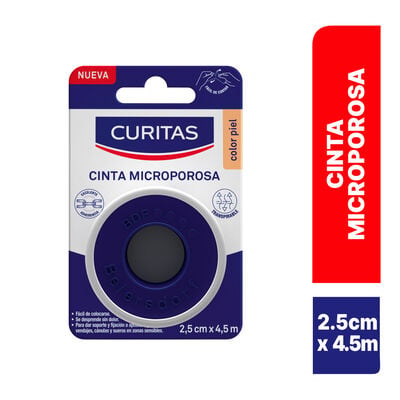 Curitas Cinta Microporosa  2.5 cm x 4.5 m - Caja 1 UN