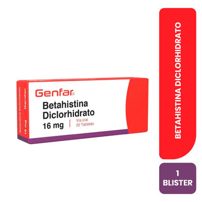 Betahistina Diclorhidrato 16 mg Blister 10 UN