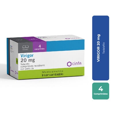 Virigor 20 Mg Comprimido Recubierto - Caja 4 UN