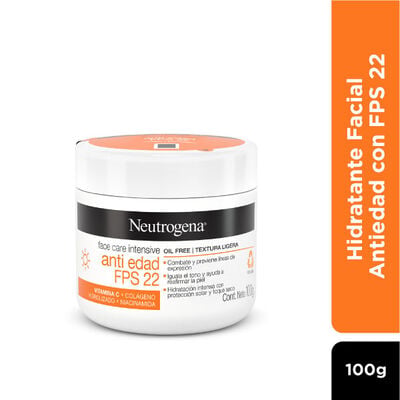 Crema facial Neutr&oacute;gena Face Care Intense Antiedad FPS22 - Pote 100g