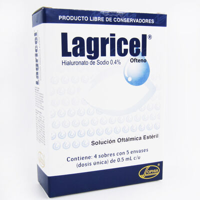 Lagricel Ofteno 0.4% Soluci&oacute;n Oft&aacute;lmica Est&eacute;ril Sobres - Caja 20 UN