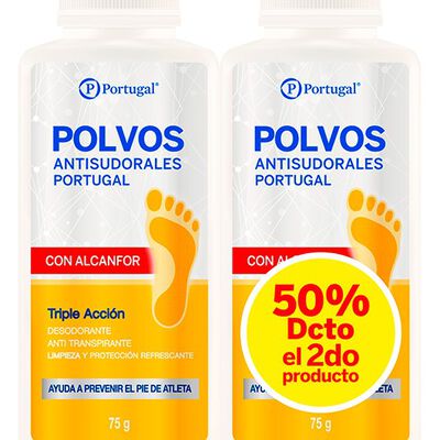 D&uacute;o Pack Polvo Antisudoral Alcanfor - Frasco 75 G