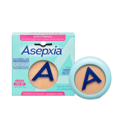 Maquillaje en Polvo Asepxia Beige FPS20 - Unidad 1 UN