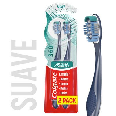 Cepillo Dental Colgate 360 Suave - Pack 2 UN
