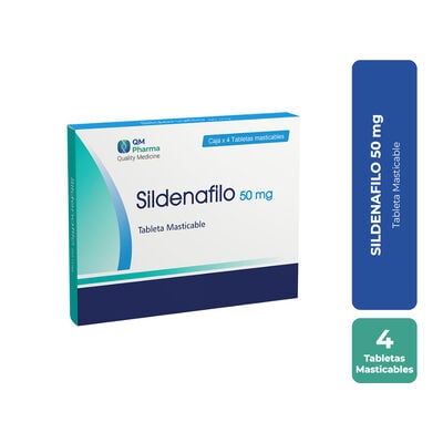 Sildenafilo 50 Mg Tabletas Masticables - Caja 4 UN