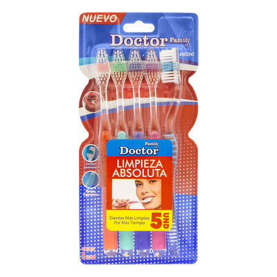 Cepillo Dental Family Doctor Limpieza Absoluta - Pack 5 UN