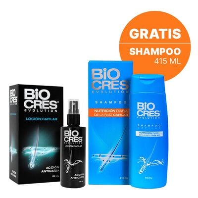 Biocres Evoluti&oacute;n Loci&oacute;n Capilar 100 mL + Shampoo 415 Ml - Pack 2 UN