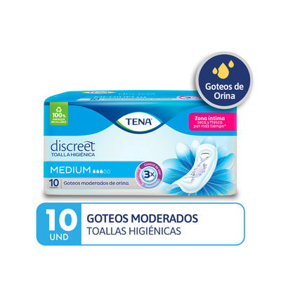 Tena Discreet Medium Toalla Higi&eacute;nica - Bolsa 10 UN