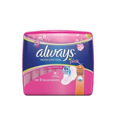 Toalla Higi&eacute;nica Always Pink Protecci&oacute;n Suave - Bolsa 8 UN