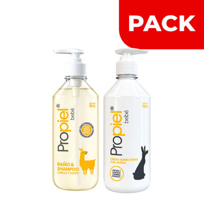 Propiel Beb&eacute; Humectante con Avena Frasco 500 ML & Ba&ntilde;o y Shampoo Frasco 500 ML - Pack 2UN