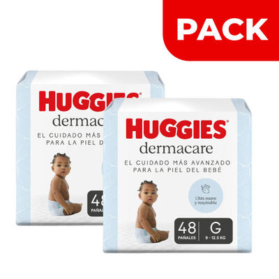 D&uacute;o Pack Pa&ntilde;ales Huggies Dermacare Talla G - Bolsa 48 UN