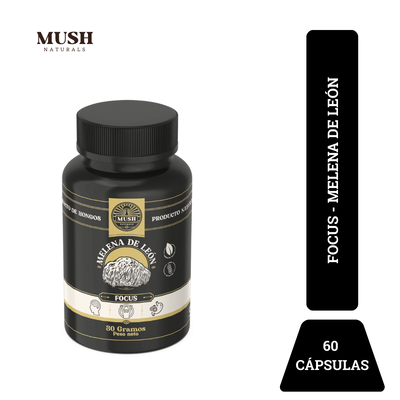 Mush Focus Melena De Le&oacute;n C&aacute;psulas - Frasco 60 UN