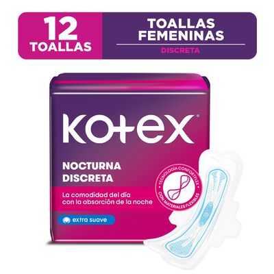 Kotex Toalla Higi&eacute;nica Nocturna Discreta - Bolsa 12 UN
