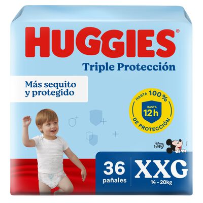 Pa&ntilde;al Huggies Triple Protecci&oacute;n Talla XXG - Bolsa 36 UN