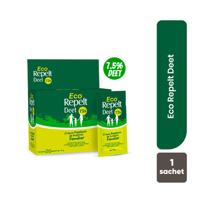 Repelente Eco Deet 7.5% Sachet  - Blister 4 UN