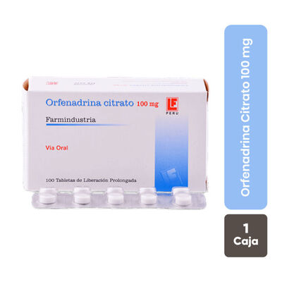 Orfenadrina Citrato&nbsp;100 Mg - Caja 100 UN