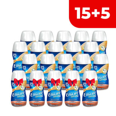 Pack 20 Ensure Advance L&iacute;quido Chocolate - Frasco 220 ML