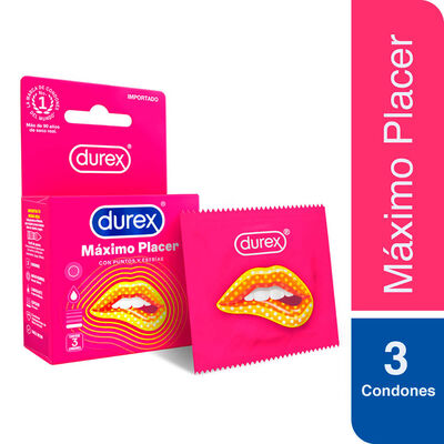 Preservativo Durex M&aacute;ximo Placer - Caja 3 UN