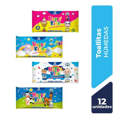 Happy Kids Toallitas H&uacute;medas - Bolsa 12 UN