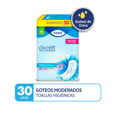 Tena Discreet Medium Toalla Higi&eacute;nica - Bolsa 30 UN