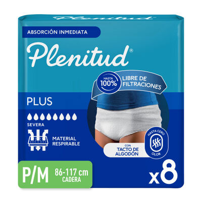 Pa&ntilde;al Plenitud Protect Plus Talla P/M - Bolsa 8 UN