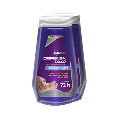 Silka Defensa Talco de Pies 75 Gr- Pack 2 UN