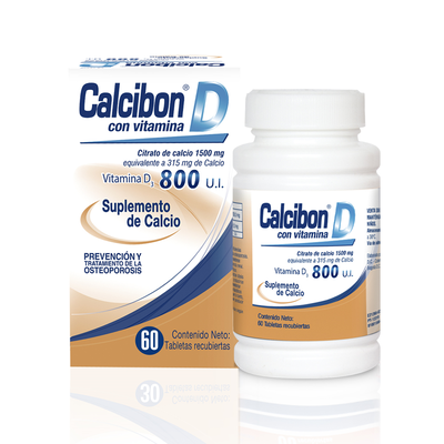 Calcibone 1500Mg-800 U.I Tabletas Recubiertas - Frasco 60 UN