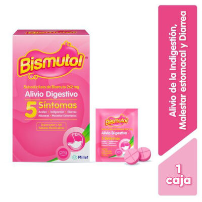 Bismutol 262Mg  Tabletas Masticables  - 1 Caja